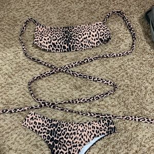 Cheetah print swim suit